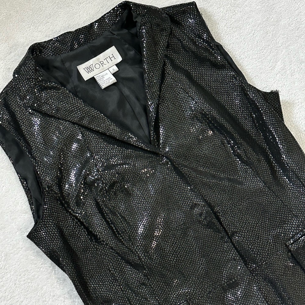 Worth | 100% Genuine Leather Sleeveless Vest | Size 0